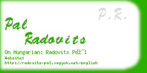 pal radovits business card